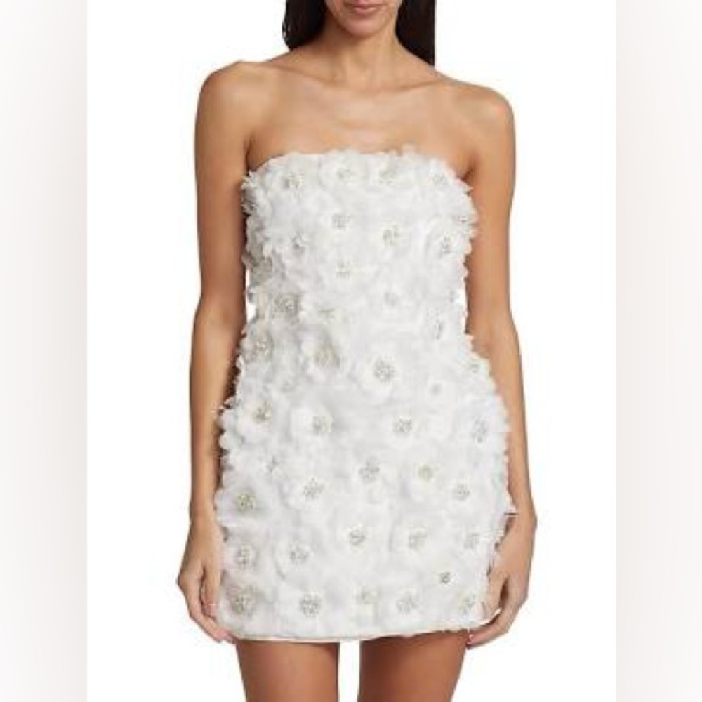 Alice + Olivia Velia Crystal Strapless Minidress Size 14 new with tags